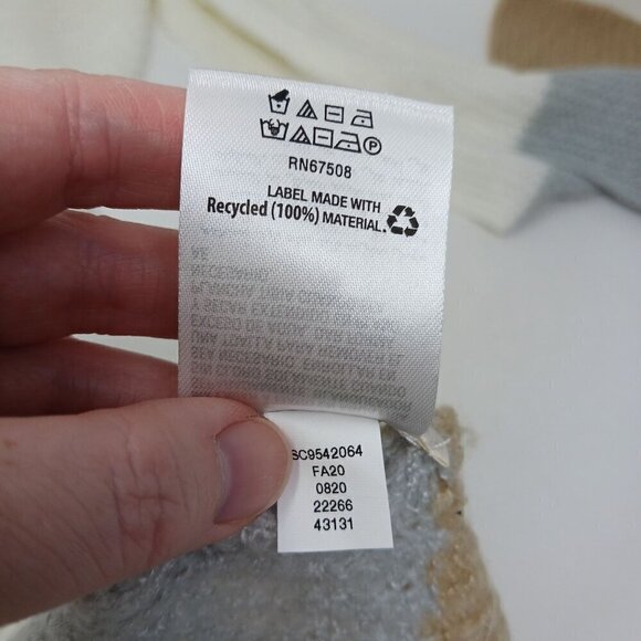 NWT Style & Co Knit Scarf Womens One Size Tan Gray Ivory Color Block Knit - Picture 6 of 7